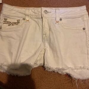 Rock Revival White Frayed Jean Shorts